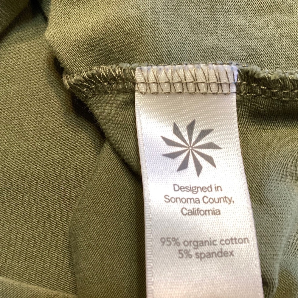 Athleta Olive Green Organic Cotton Long Sleeve Dress S Small Tall Outdoors EUC - Picture 10 of 11